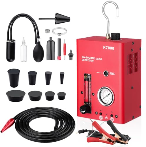 GEARMONSTER 12V Nebelmaschine KFZ Rauchmaschine Lecksuchgerät mit Druckanzeige & Rauchdurchflussmesser, Zwei Modi, Eingebaute Luftpumpe für Autos, Motorräder, Leicht-LKWs, Boote, ATV, Schneemobile