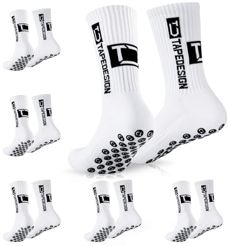 Yeecka 5 Paare Fußball Socken, 39-45 Anti-Rutsch Sportsocken, Herren Damen Grip Laufsocken Wandersocken, Atmungsaktive Baumwolle Herrensocken, Für Basketball Laufen Pilates Yoga