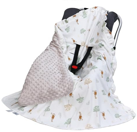 Miracle Baby Einschlagdecke babyschale Sommer für Kinderwagen | für babyschale Kinderwagen, Ohne Füllung, Universal 90x90cm, mit 8 Punkt Gurt Löcher,