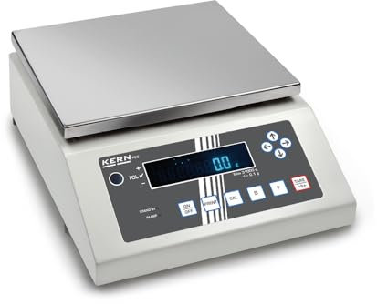 001013 Präzisionswaage [Kern PES 6200 – 2 m] robust für Labor und Industrie 001013 Präzisionswaage, mit Eichzulassung [M], Reichweite [Max]: 6200 g Kapazität, Ablesbarkeit [D]: 0,01 g, Wiegeteller: BxT 200 x 200 mm (Edelstahl)