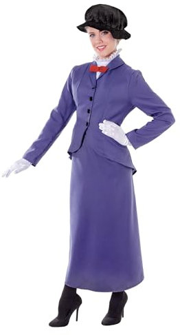 English nanny ladies book character fancy dress Costume