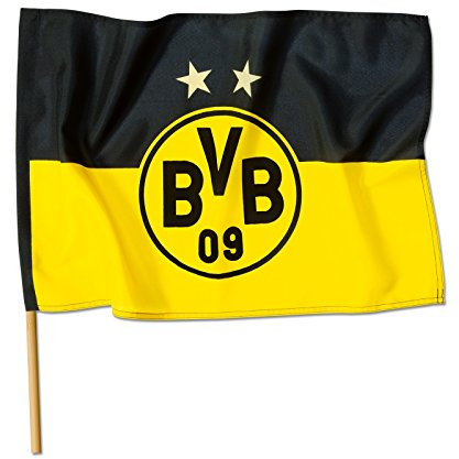 Borussia Dortmund, Bandiera a canne, nero-giallo, 90x60cm