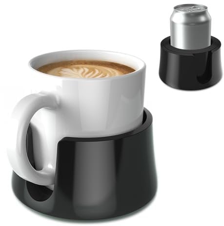 HIT PRODUCTS TableCoaster - Original Anti-Spill Table and Desk Cup Holder, Jet Black - RV and Boat Drink Holder, A Tip-Proof Coaster with Tacky Base and Walled Profile to Prevent Spilled Drinks