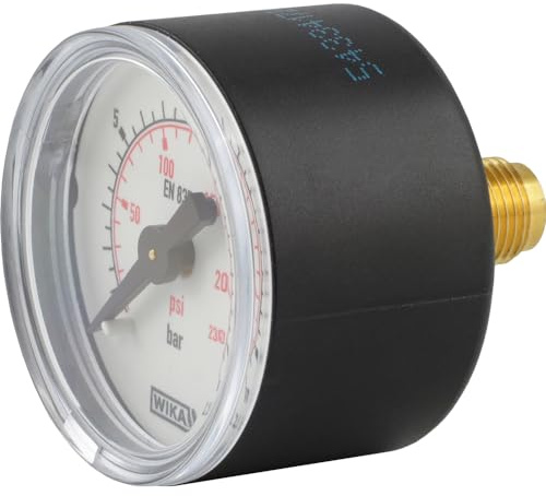 Fittingteile - Manometer waagerecht Ø 40 mm - Anzeigebereich 0 bis 16 bar - Klasse 2.5 für Druckluft Pneumatik Druckanzeige