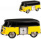 alles-meine.de GmbH kleine - Tischuhr/Miniatur - Uhr - Auto Bus - Oldtimer - aus Metall - 10 cm - batteriebetrieben - Analog - Batterie - schwarz - gelb - Zahlen Stehuhr/Stan..