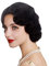 REEWES Kurze 1920er Perücke Fingerwellenperücke Lockige Kurze Perücke Vintage Perücken für Frauen Damen Synthetische Vollperücken Cosplay Kostüm Fancy Dress Flapper Perücke (Schwarz)