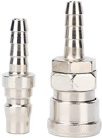 2Pcs Air Line Hose Euro Connectors, G1/4 Airline Hose Compressor Fittings, C Type Self‑Locking Quick Connector for Pneumatic Tool Fittings