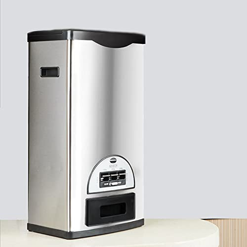 Rice Tank Rice Storage Rice Storage Container Stainless Steel 25/33/45/55/66LB Sealed Grain Rice Cabinet Rice Storage Bucket (Black 20kg)