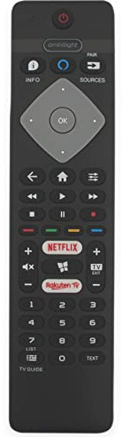Neu ErsatzFernbedienung für Philips 43PUS7855 43PUS8105 50PUS7855 50PUS8105 58PUS7855 58PUS8105 70PUS7855 70PUS8105 mit Netflix, Rakuten TV und Ambilight Buttons