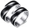 Gualiy Paar Ringe Für Sie Und Ihn, Edelstahlringe Partnerring Schwarzer Silberring 6mm, Damen 49 (15.6) & Herren 70 (22.3)