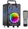 TAMPROAD A33 Bluetooth Lautsprecher, 60W tragbarer Bluetooth Musikbox mit Subwoofer, FM Radio, LED Leuchten, EQ, 30 Meter Reichweite, Bluetooth 5.0 Wireless Stereo Lautsprecher für (60W)