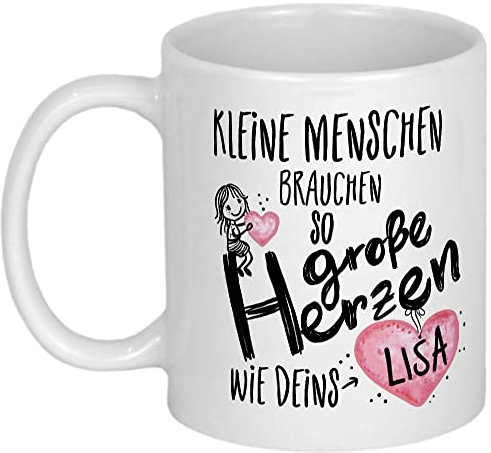 My Sweetheart® Abschied Kindergarten Abschiedsgeschenke Erzieherin Geschenk Tasse mit Namen Dankeschön Abschiedsspruch Kita Tagesmutter Geschenkidee für Erzieher von Mädchen oder Junge
