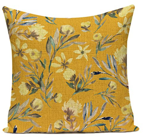 Nunubee Leinenkissenbezug Polsterung Außenkissen Atmungsaktiver Blumen- und Baumkissenbezug für Sofakissen Garten im Freien 45 * 45 cm #12