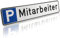 Parkplatzschild MITARBEITER in KFZ-Standardgröße aus Aluminium | Reflektierend & UV-beständig | -40 bis +160°C | Made in Germany | Flexibel montierbar (P-MITARBEITER, Schild)
