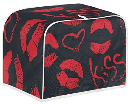Doojoayie Big Red Lips 4 Slice Toaster Cover Dustproof Cover Small Appliance Cover Bread Maker Cover Dust Protection & Waterproof
