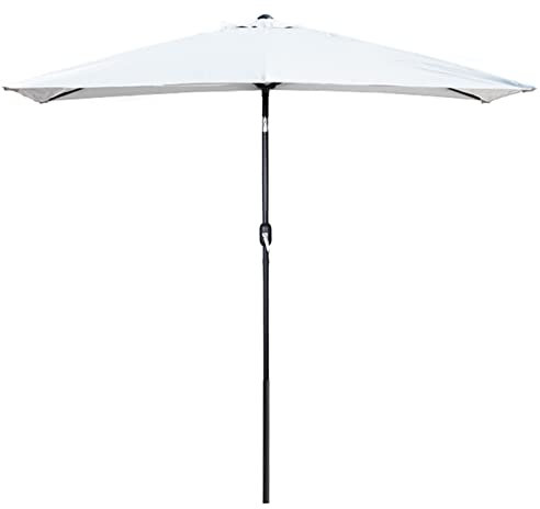 Balkonschirm Halbrund Ø250cm,Terrassen-Schirm mit Kurbel&Kippen,Sonnenschirm UPF 50+, (Color : White)