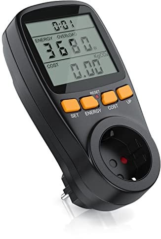 Brandson - digitales Energiekostenmessgerät - Strommessgerät, Energiekosten Anzeige - Stromzähler Steckdose - 3680W - Energiemessgerät mit integriertem erhöhtem Berührungsschutz