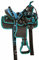 WILD RACE Wunderschöner Designer-Westernsattel aus synthetischem Barrel Racing/Beautiful Designer Synthetic Western Barrel Racing Western Saddle (12, Turquoise-Black)