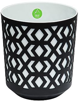 Blumentopf Kräutertopf Pflanzentopf für Zuhause Balkon Terrasse Garten Modernes Design Kunststoff Gemustert Schwarz-Weiß 31,6 x 28,5 cm x 28,5 cm