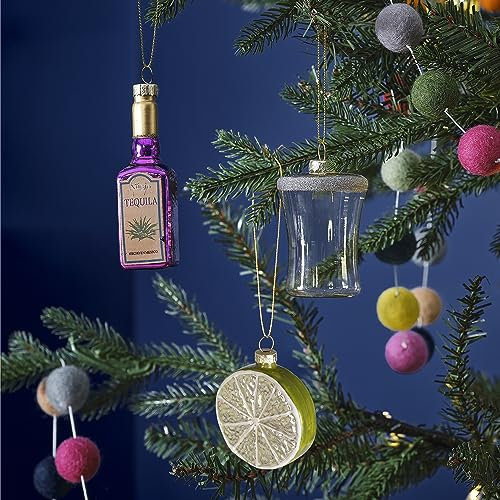 Ginger Ray Christmas Novelty Tequila Salt & Lemon Hanging Tree Decorative Accessories 3 Pack, Yellow