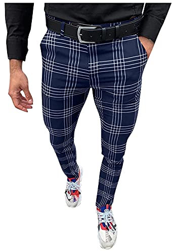 Pantalon Homme Habillé Pantalon Costume Homme Casual Chic Pantalon à Carreaux Homme Pantalon Homme Chino Pantalon Slim Homme à Poche Pantalon De Travail Homme Business Pantalon Homme Coupe Droite