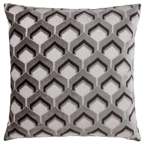 Paoletti Ledbury Samt-Jacquard-Kissenbezug, Grey/Black