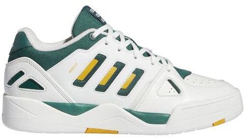 adidas MIDCITY Low Shoes, Scarpe da Basket Uomo, Core White/Collegiate Green/Crew Yellow, 36 2/3 EU