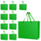 Xloey Grüne Geschenktüten, 32 x 11,4 x 27,9 cm, mit Griffen, St. Patrick's Geschenktüte, für St. Patrick's Day, irische Festivals, Geburtstag, Geschäft, Einzelhandel, Hochzeit, Partygeschenk, 10 Stück