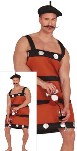 FIESTAS GUIRCA Déguidement Tonneau de vin coquin avec distributeur de boissons pour homme – Costume amusant pour homme – Enterrement de vie de garçon – Déguisement pour homme Taille L