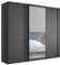 WIEMANN Schwebetürenschrank Landhausstil Kleiderschrank 250cm breit, mit Spiegeltür, Graphit Dekor, Höhe 217cm, Marlow