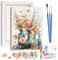 HLEIUKT Peinture par Numéros pour Adulte, DIY Fleur Peinture Numero Enfants, Fleur Paint by Numbers avec Peinture Acrylique pour Décoration de la Maison 50 x 40 cm Avec Cadre