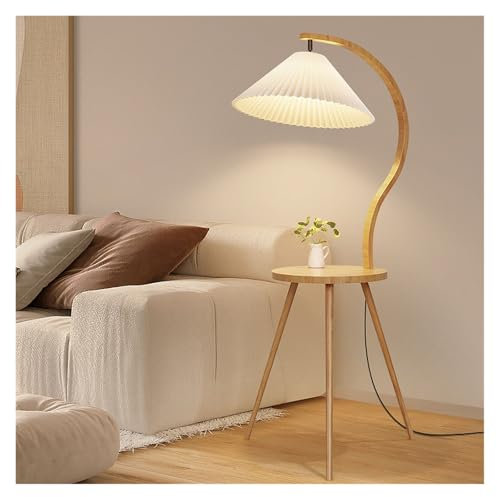 Lampadaires pour salon Lampadaire moderne avec table d'appoint, table de chevet avec lampe de lecture sur pied, lampe de chevet en bois for salon, canapé, chambre d'amis pour Bureau Chambre