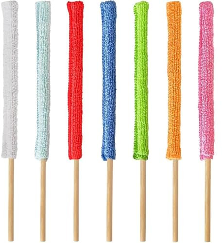 10PCS Mini Microfiber Dusters – Ultra-Thin Detail Cleaning Brushes for Radiator Cleaner Brush – Duster on a Stick for Radiators, Vents, Blinds & Narrow Spaces – Washable Gap Dusting Sticks for Radiato