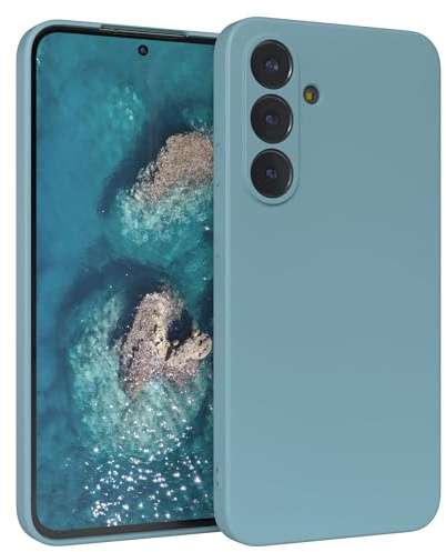 EAZY CASE - Silikonhülle für Galaxy S25 FE Hülle Silikon Case Blau Grün weich stoßfeste Handyhülle Schutzhülle mit Kameraschutz Dünn Premium Schutz Cover TPU Phone Bumper in Blaugrün Matt