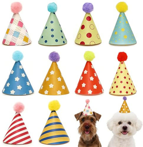 PagLfinz Set di 10 Cappellini da Festa, Cappelli Colorati per Feste, per Feste di Famiglia, Gattini, Conigli, Cani e Animali di Peluche, Bambini e Adul