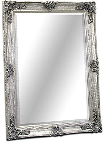 Barcelona Trading Abbey Large Silver Shabby Chic Antique Style Wall/Over Mantle Mirror-31in x 43in, Wood, 110x79,GL104-2