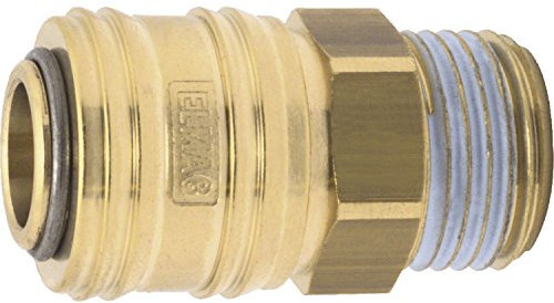 ELMAG 42304 Euro Druckluft Kupplung aus Messing mit Außengewinde 1/2