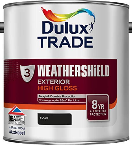 Dulux Trade Weathershield Exterior High Gloss Black 2.5 Litres