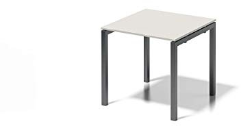BISLEY Cito Schreibtisch, 740 mm höhenfixes U-Gestell, Metall, Gw334 Dekor Grauweiß, Gestell Anthrazitgrau, 80 x 80 x 74 cm