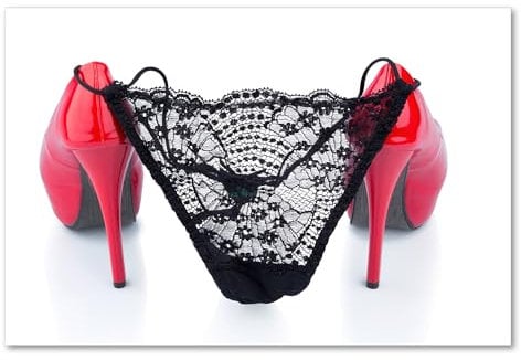 Postereck - 1850 - High Heels, Schuhe Mode Frau Fashion Tanga - Erotisch Sexy Nackt Wandposter Fotoposter Bilder Wandbild Wandbilder - Poster - 3:2-91,0 cm x 61,0 cm