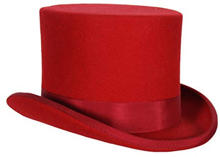 Thetru Kostüm Zubehör Zylinder Hut 14cm rot Karneval Fasching Gr.61