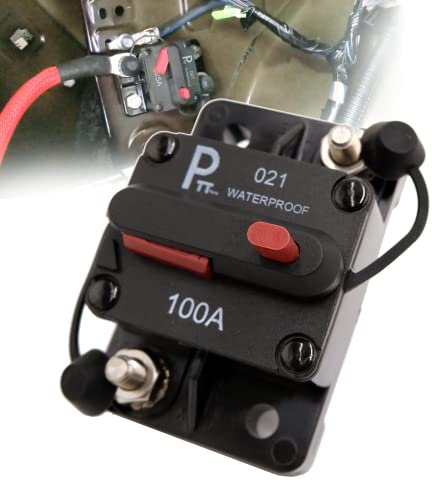 parts PTT 100 Amp 12V- 48V DC Disjoncteur de puissance commutable de batterie thermique résistant à l'eau avec réinitialisation manuelle pour Marin RV Caravan Pièces du système solaire