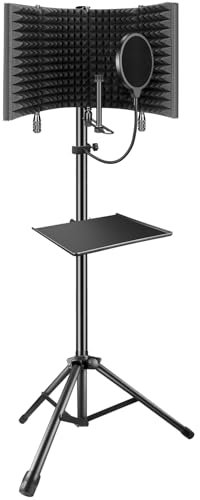 Aokeo Bouclier d'Isolation de Microphone Insonorisanten Mousse Absorbant pour Enregistrement de Microphone à Condensateur en Studio(AO-504 Support d'Accessoires)