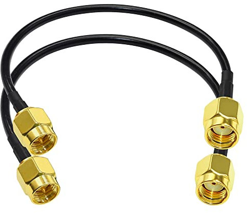 TUOLNK SMA Kabel RG58 SMA Stecker auf RP SMA Stecker Verlängerungskabel 12 Zoll (30 cm) SMA Stecker auf umgekehrte Polarität SMA Stecker Pigtail Kabel für drahtlose Netzwerkgeräte, 2er Pack