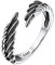 Silvora 925 Sterling Silber Ring Damen Offener Verstellbarer Engelsflügel Ring Feder Fingerring in Silber Mode Schmuck Geschenk