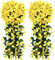 Künstlich Hängende Blumen Kunstblumen Violette Blumen Wand Glyzinien Künstliche Hängepflanzen Bunte Hängende Plastikblumen für Büro Zuhause Party Hochzeit Haus Dekoration (2PCS Gelb)
