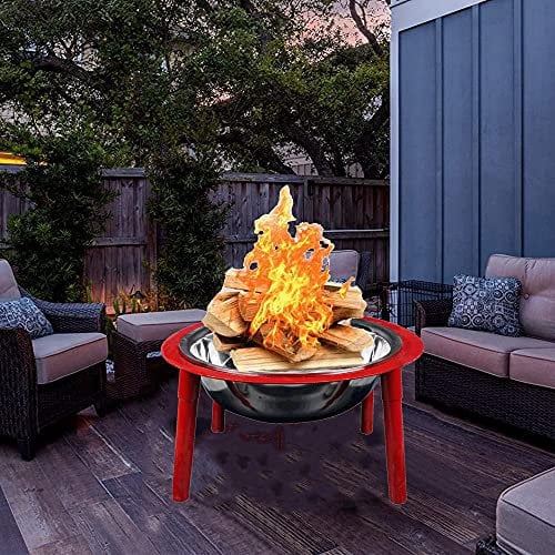 ZAANU Stehende Feuerstellen und -Schalen für den Außenbereich, holzbefeuerte Grill-Feuerschale aus Stahl, Terrassenheizkamin