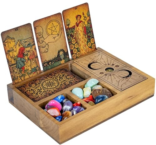 Tarot Card Holder Stand, Tarot Card Box & Deeper Deck Box, Wiccan Gifts | tarot deck box, tarot card case, tarot storage box, tarot deck storage, witchy gifts for women, wiccan gifts for women