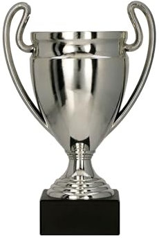 Larius Pokal Ehrenpreis - Universal Auszeichnung Trophäe mit/ohne Wunschtext (ohne Wunschtext, Silber, S)