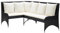 Faroom Garten-Ecksofa Poly Rattan Ecklounge, Lounge mit Ecksofa, Couchtisch, Eckbank Gartengarnitur Sitzgruppe Ecksofa Terrasse Sitzecke Eckgarnitur Schwarz